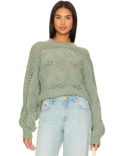 MINKPINK Kaine Cable Sweater - Green