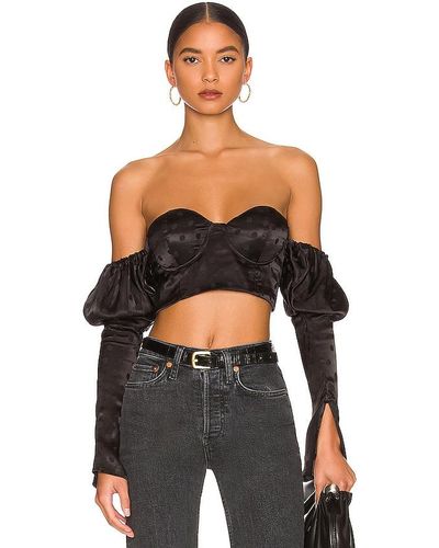 MAJORELLE Farah bustier top - Negro