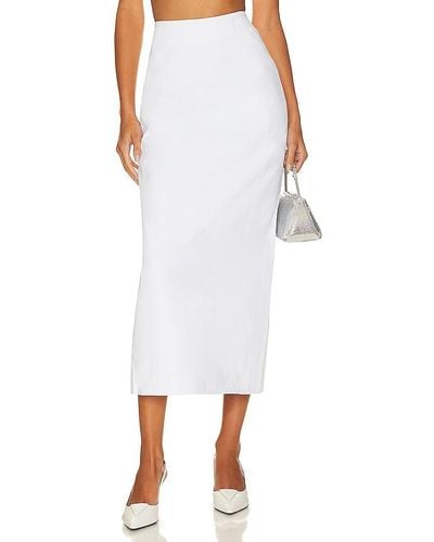 Lamarque Tyra Denim Column Skirt - White