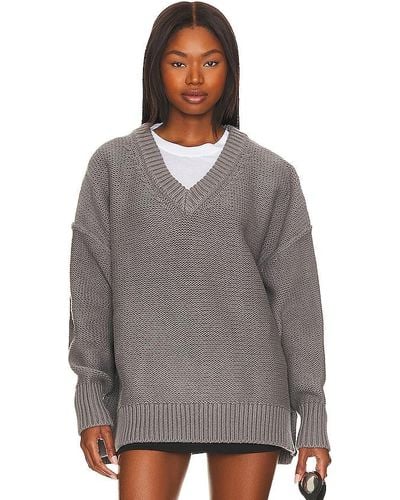 Free People Alli V-neck Sweater - Gray