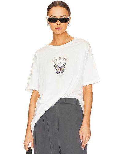The Laundry Room T-SHIRT OVERSIZED BE KIND STAMP - Blanc