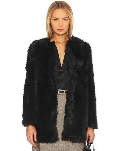 Bardot Logan Faux Fur Coat - Black