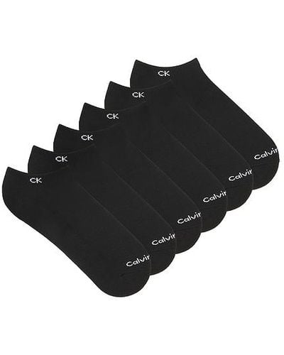 Calvin Klein 6 Pack Basic Cushion No Show Socks - Black
