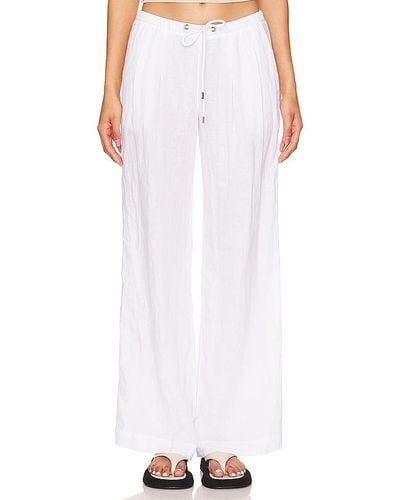 James Perse Wide Leg Relaxed Linen Pant - White
