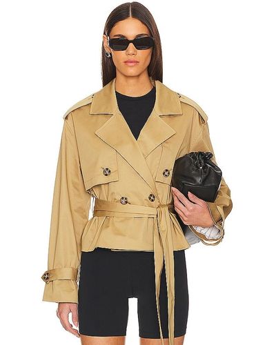 FAVORITE DAUGHTER The Cropped Charles Trench Coat - Natural