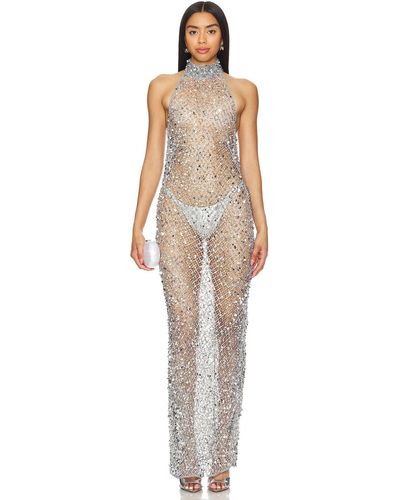 LAPOINTE Sequin Mesh Gown - ホワイト