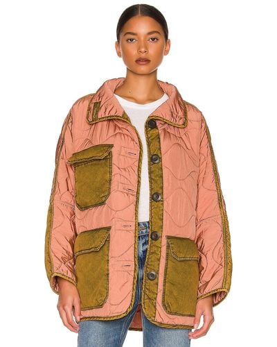 Free People Mixed Military Dolman Jacket - Multicolor