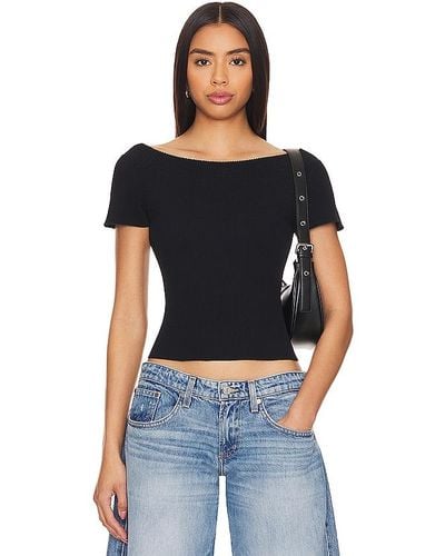 Free People X Intimately Fp Ribbed Seamless Off Shoulder Top - Black