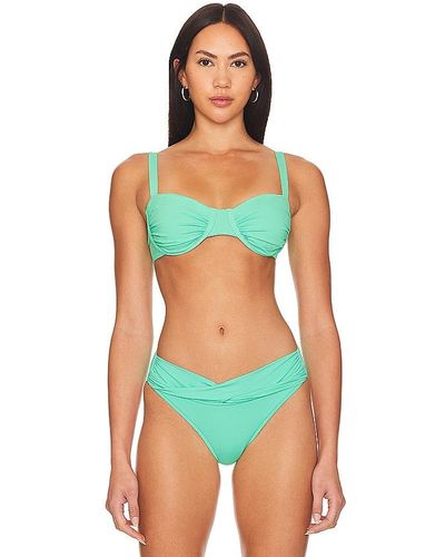 Seafolly Ruched Bikini Top - Green