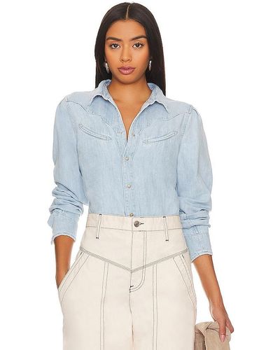 Mother The Ex Rodeo Button Up - Blue