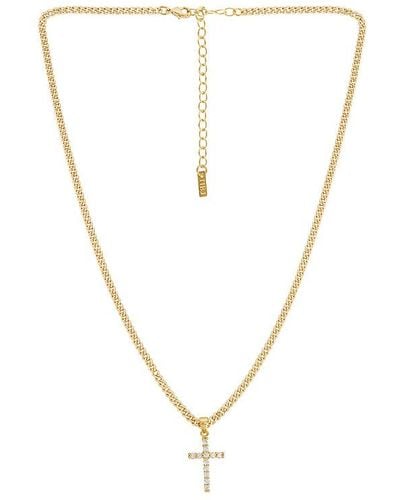 Natalie B. Jewelry Korsa Cross Necklace - White