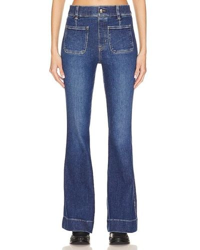 Spanx Flare Jeans With Patch Pockets - Blue