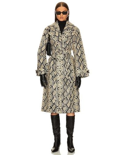 L'academie Jo Faux Snakeskin Trench - Natural
