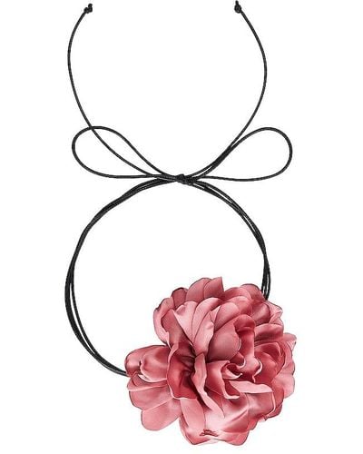 petit moments Rosa Flower Necklace - Red