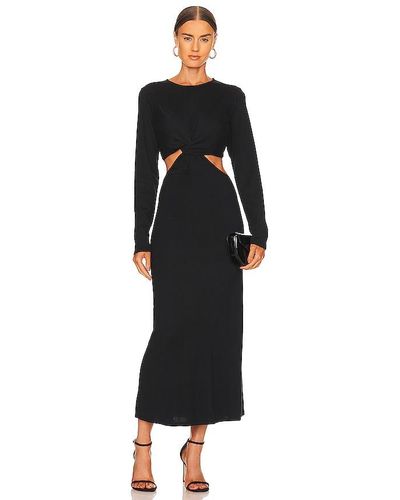 Bella Dahl Long Sleeve Twist Midi Dress - Black