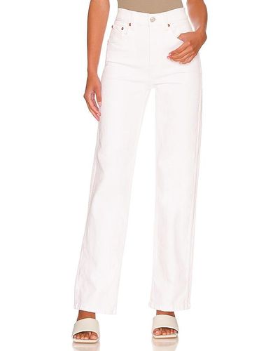 RE/DONE JAMBES LARGES 90S HIGH RISE LOOSE - Blanc