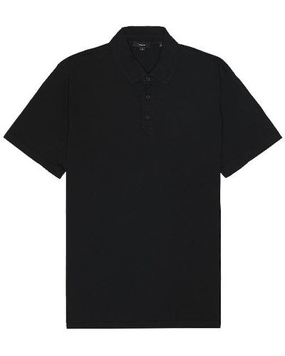 Vince Garment Dye Polo - Black