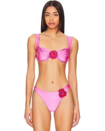 L*Space Stella Satin Shine Underwire Top - Pink