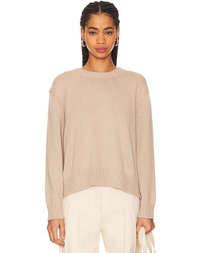 Enza Costa Chunky Cotton Long Sleeve Crew - Natural