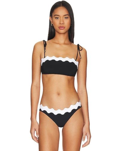 Seafolly Ric Rac Bustier Bandeau Bikini Top - Black