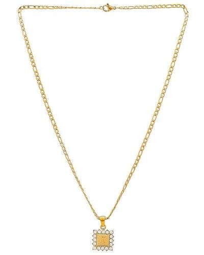 Amber Sceats Crystal Name Plate Necklace - Metallic