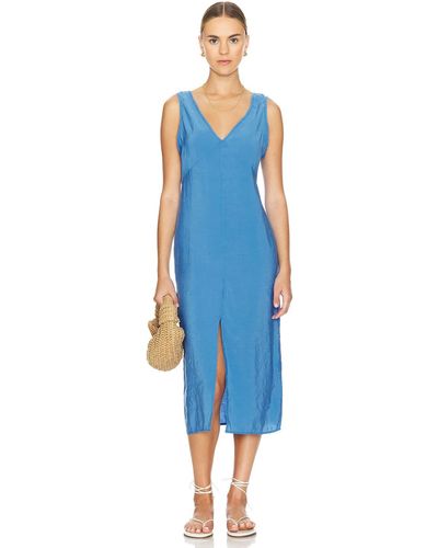 Nation Ltd Kimora Vネックドレス - ブルー