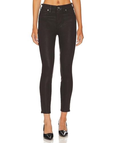 7 For All Mankind High Waist Ankle Skinny - Black