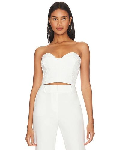 MILLY Nikita Lace Bustier Top - White