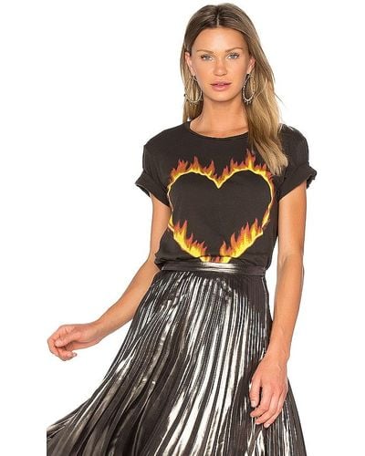 Lauren Moshi Camiseta croft fire heart - Negro
