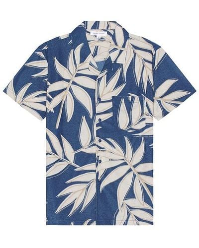 Vintage Summer Denim Towel Terry Shirt - Blue