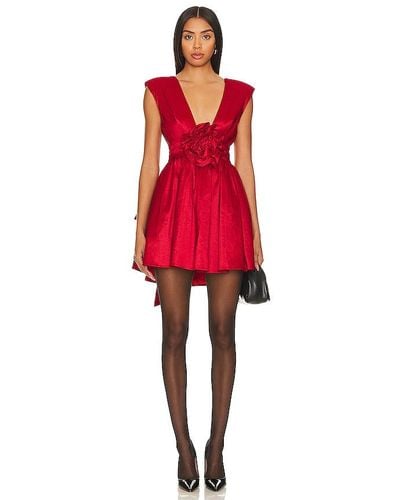 For Love & Lemons Rose Mini Dress - Red