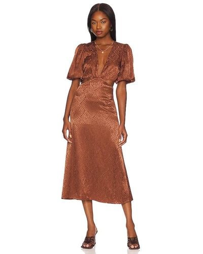 House of Harlow 1960 X Revolve Patria Midi Dress - Brown