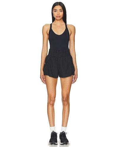 Free People COMBISHORT GET YOUR FLIRT ON - Noir