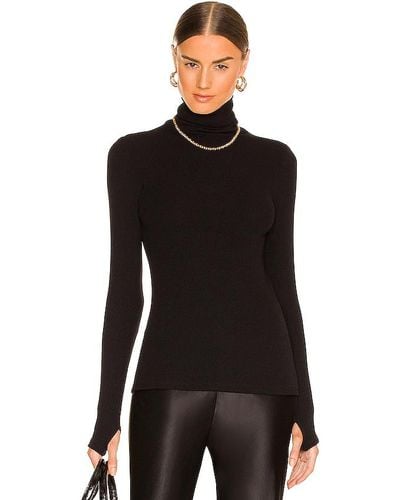 Enza Costa Sweater knit long sleeve turtleneck - Negro