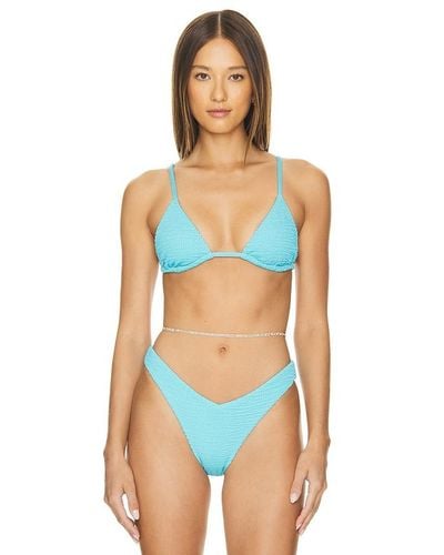 WeWoreWhat Cooper Bikini Top - Blue