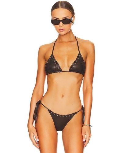 Frankie's Bikinis Tia Leather Bikini Top - Orange