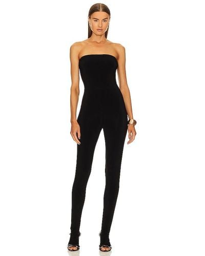 Norma Kamali Strapless Catsuit With Footie - Black