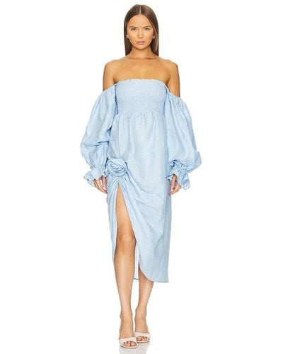 Sleeper Atlanta Linen Dress - Blue