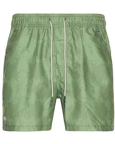 Oas Blurry Crown Swim Shorts - Green