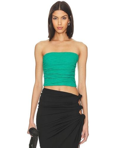 Free People Boulevard Tube Top In Mountain View - Green