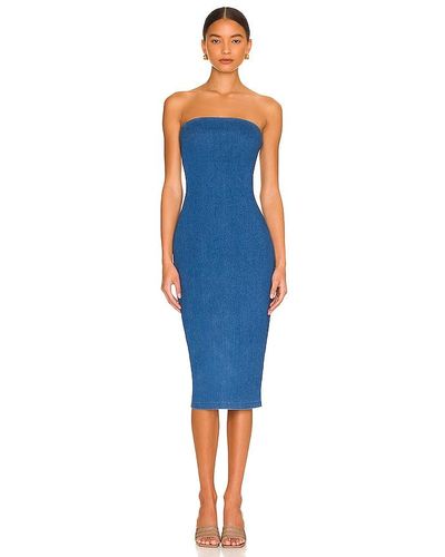 Susana Monaco Strapless Midi Dress - Blue