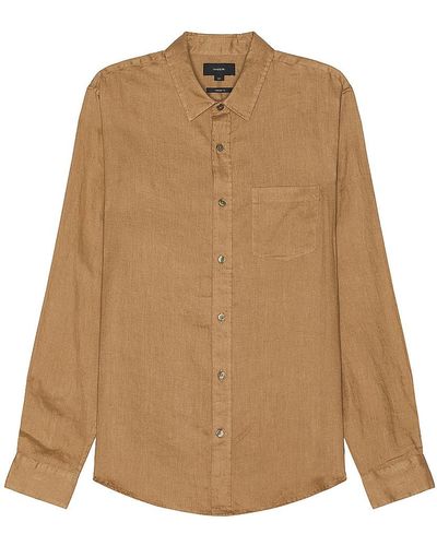 Vince Linen Long Sleeve Shirt - ナチュラル