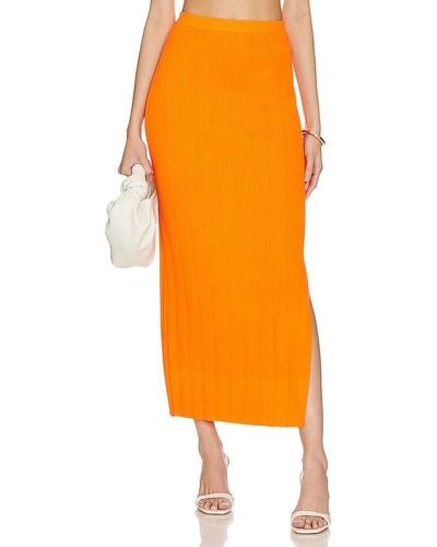 FRAME Mixed Rib Cutout Skirt - Orange