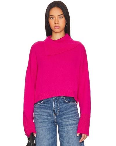 525 Lily Split Turtleneck Sweater - Pink