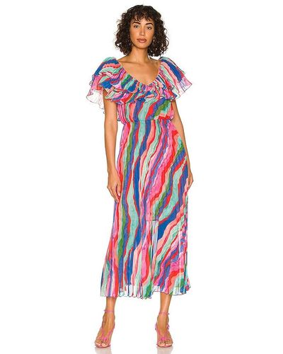 AMUR Luisa Pleated Dress - Multicolor
