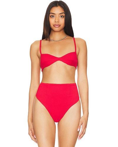 Haight Monica Ribbed Bikini Top - Red