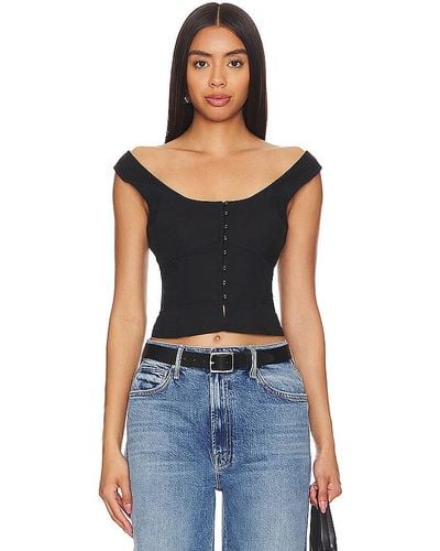 Free People Sally Solid Corset Top - Black