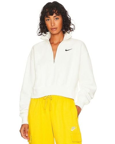 Nike Crop Quarter Zip Sweatshirt - Yellow