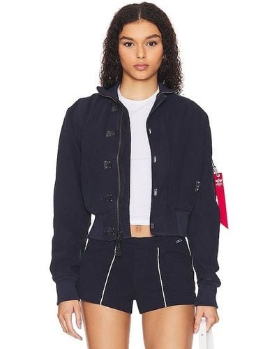 Alpha Industries KURZE JACKE US NAVY - Blau