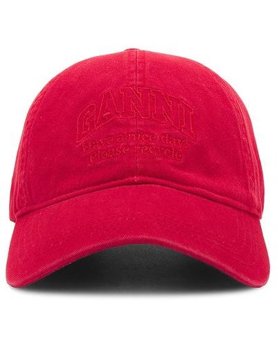 Ganni Cap Hat - Red